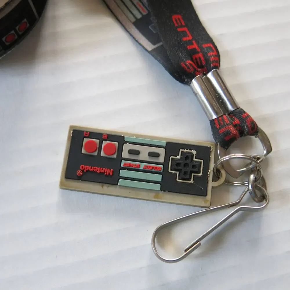 NINTENDO Controller Lanyard with Clip Video Games Logo Gaming